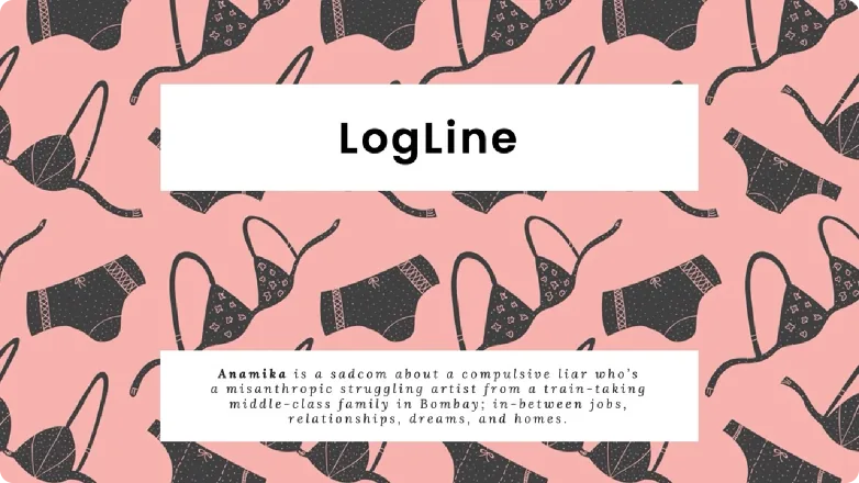 A pink, playful opening slide from the Anamika pitch deck